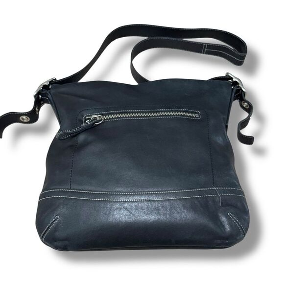 Coach Soho Black Leather Hobo Crossbody Shoulder Bag 1415 Fringe Tassel Purse - Picture 2 of 11